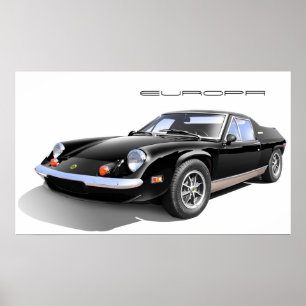 Lotus Europa Black Poster
