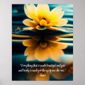 Lotus Everything Beautiful Rumi Quote Poster (Vorne)