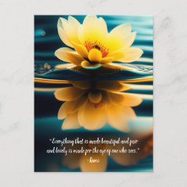 Lotus Everything Beautiful Rumi Quote Postkarte