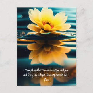 Lotus Everything Beautiful Rumi Quote Postkarte