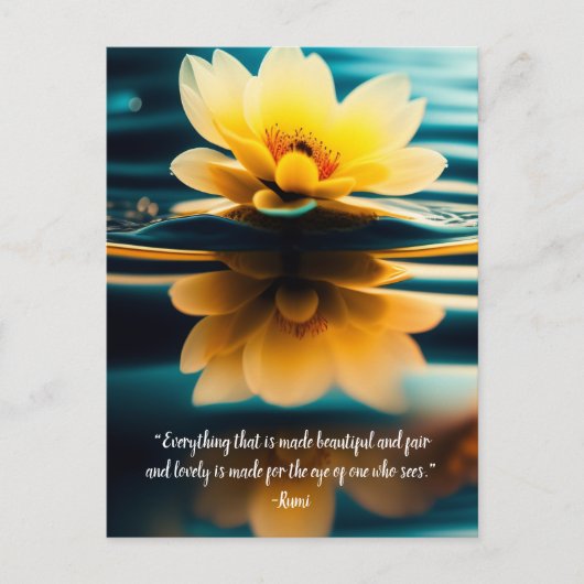 Lotus Everything Beautiful Rumi Quote Postkarte (Vorderseite)