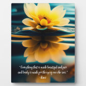 Lotus Everything Beautiful Rumi Quote Tabletop Fotoplatte (Vorderseite)