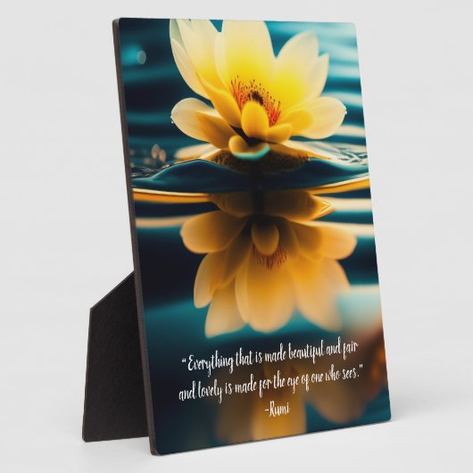 Lotus Everything Beautiful Rumi Quote Tabletop Fotoplatte (Seite)