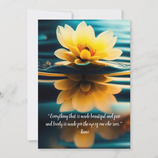 Lotus Everything Beautiful Rumi Zitat Gruß Karte (Vorderseite)