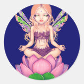 "Lotus Fairy"-Aufkleber Runder Aufkleber (Vorderseite)