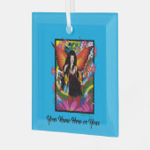 Lotus Fairy Chinese Water Dragon Ornament Aus Glas (Vorderseite links)