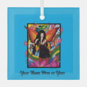 Lotus Fairy Chinese Water Dragon Ornament Aus Glas (Vorderseite)