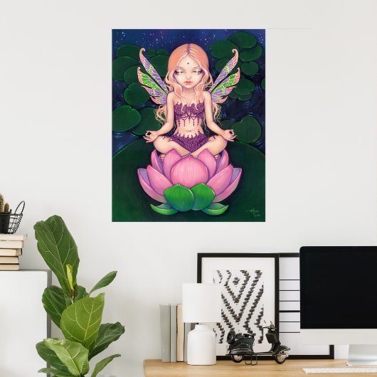 Lotus Fairy yoga Fee Lilie Principe Poster (Heimbüro)