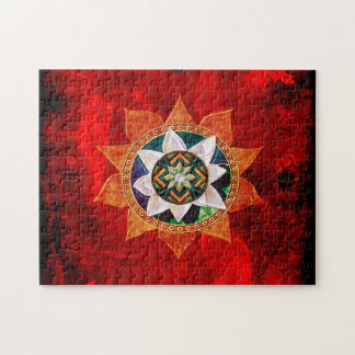 Lotus-Feuer-Webart Puzzle