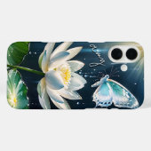 Lotus Floral Butterfly Mit Monogramm Case-Mate iPhone Hülle (Rückseite (Horizontal))