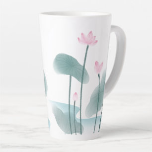 Lotus Floral Freehand Zeichnend Aquarellmalerei Milchtasse