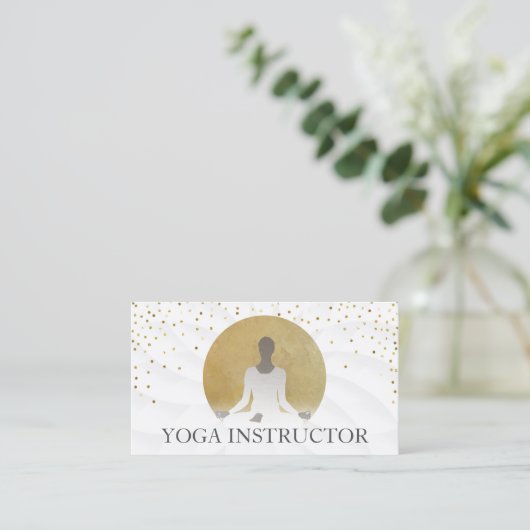 Lotus Floral Gold Circle Heilung Yoga Therapie Visitenkarte (Stehend Vorderseite)