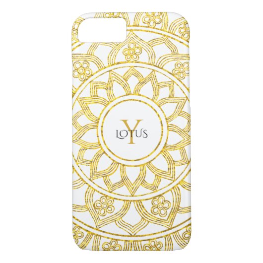 Lotus floral Mandala Monogramm Case-Mate iPhone Hülle (Rückseite)
