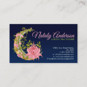 Lotus Floral Moon Ornament Visitenkarte (Vorderseite)