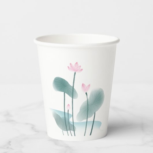 Lotus Floral Pappbecher (Rückseite)