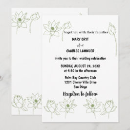 Lotus floral Wedding Einladung