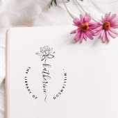 Lotus Flower Elegant Script Custom Name Library Ru Gummistempel
