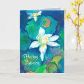 Lotus Flower Happy Birthday Karte (Gelbe Blume)