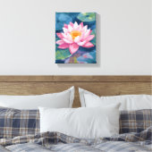 Lotus Flower Lily Pad Watercolor Leinwanddruck (Insitu (Schlafzimmer))