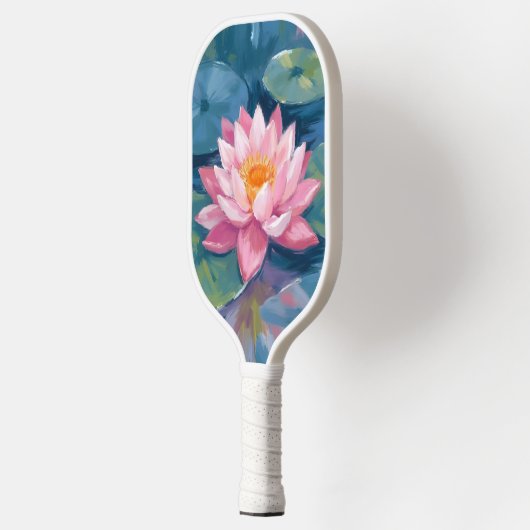 Lotus Flower Lily Pad Watercolor Pickleball Schläger (Links)