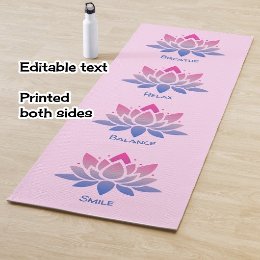 Lotus flower pink double sided yogamatte