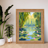 Lotus Flower Pond | Green Watercolor Nature Poster