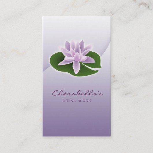 Lotus Flower / Salon / Spa Business Card Visitenkarte (Vorderseite)