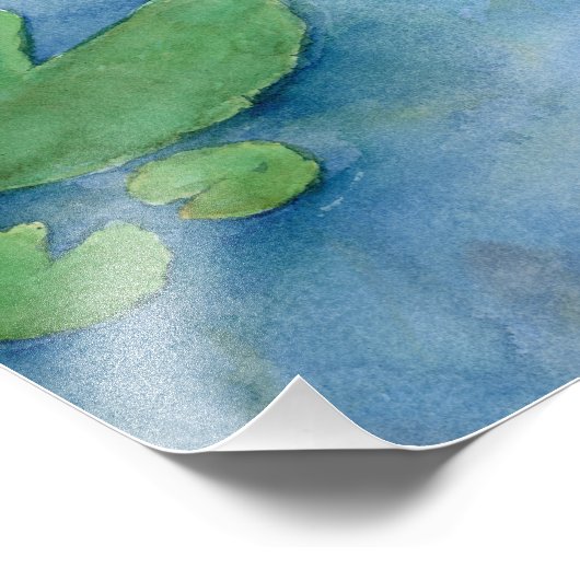 Lotus flower watercolor fotodruck (Ecke)