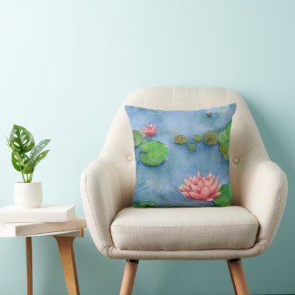 Lotus flower watercolor kissen
