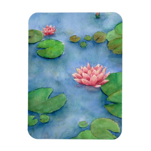 Lotus flower watercolor magnet (Vertikal)