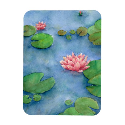 Lotus flower watercolor magnet (Vertikal)