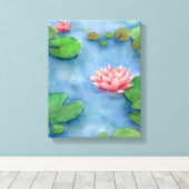Lotus flower watercolor painting canvas leinwanddruck (Insitu (Holzboden))
