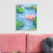 Lotus flower watercolor painting canvas leinwanddruck (Insitu (Wohnzimmer))