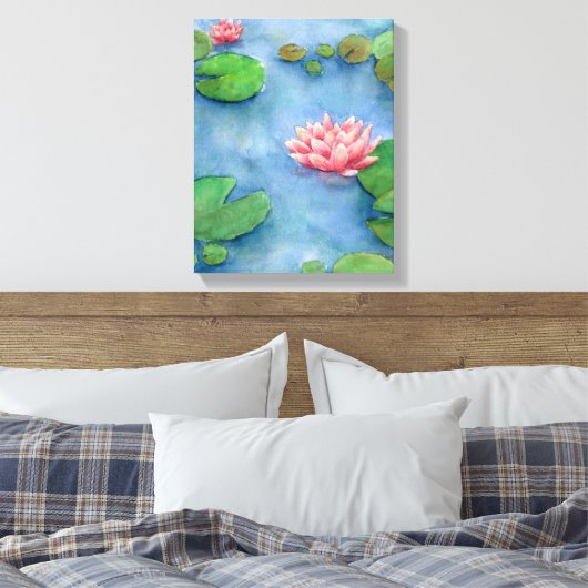 Lotus flower watercolor painting canvas leinwanddruck (Insitu (Schlafzimmer))