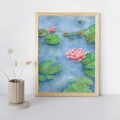 Lotus Flower Watercolor Painting Poster