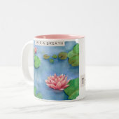 Lotus flower watercolor zweifarbige tasse (Vorderseite Links)