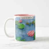 Lotus flower watercolor zweifarbige tasse (Links)