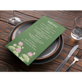 Lotus Flower Wedding Menu Card Menükarte