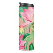 lotus flowers seamless pattern. watercolor botanic thermosbecher (Nach rechts gedreht)
