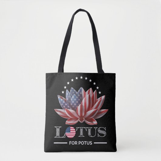Lotus for Potus Harris Walz 2024 Tote Bag Tasche (Vorderseite)