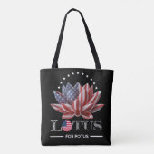 Lotus for Potus Harris Walz 2024 Tote Bag Tasche (Rückseite)