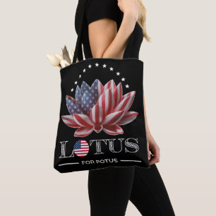 Lotus for Potus Harris Walz 2024 Tote Bag Tasche