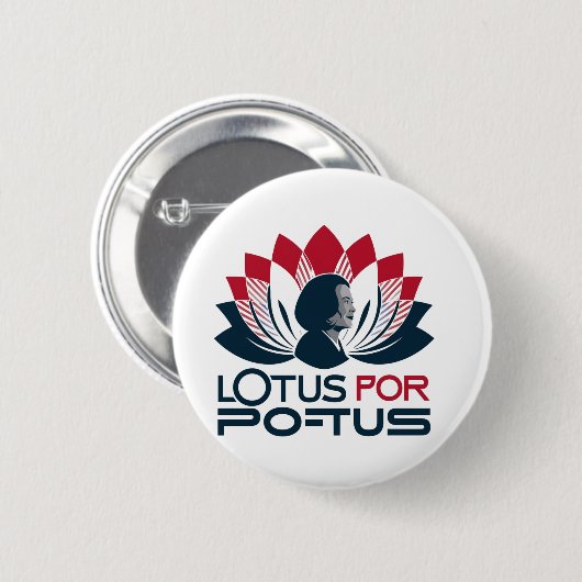 Lotus for POTUS Kamala Harris 2024 Button (Vorne & Hinten)