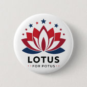 Lotus for POTUS Kamala Harris 2024 Button (Vorderseite)