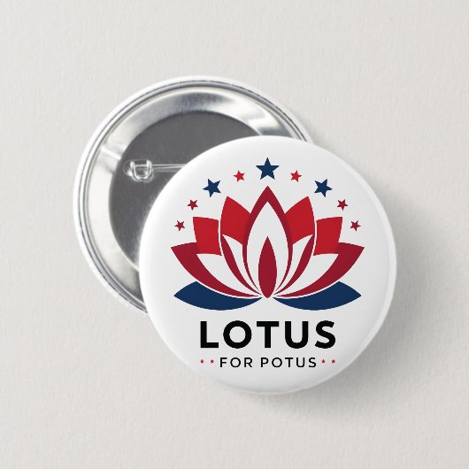 Lotus for POTUS Kamala Harris 2024 Button (Vorne & Hinten)