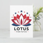 Lotus for POTUS Kamala Harris 2024 Einladung (Stehend Vorderseite)