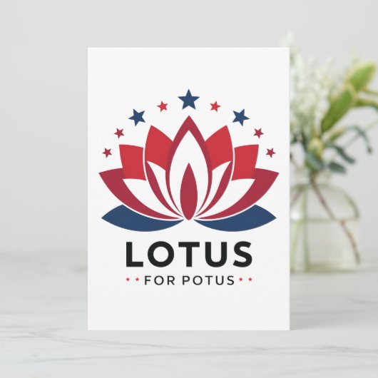 Lotus for POTUS Kamala Harris 2024 Einladung (Stehend Vorderseite)