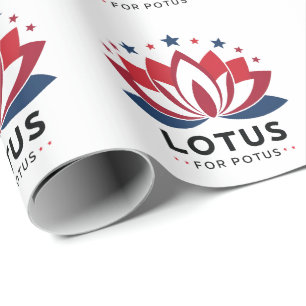 Lotus for POTUS Kamala Harris 2024 Geschenkpapier