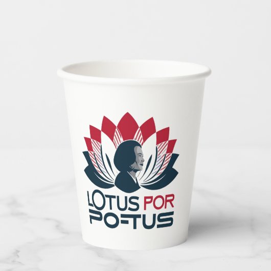 Lotus for POTUS Kamala Harris 2024 Pappbecher (Vorderseite)