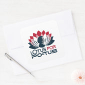 Lotus for POTUS Kamala Harris 2024 Quadratischer Aufkleber (Umschlag)